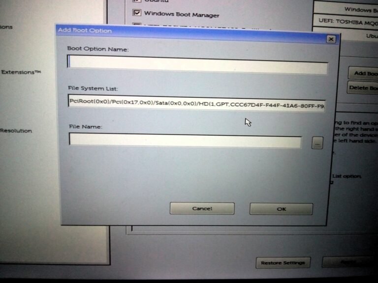 How to Add Boot Option in Bios Dell